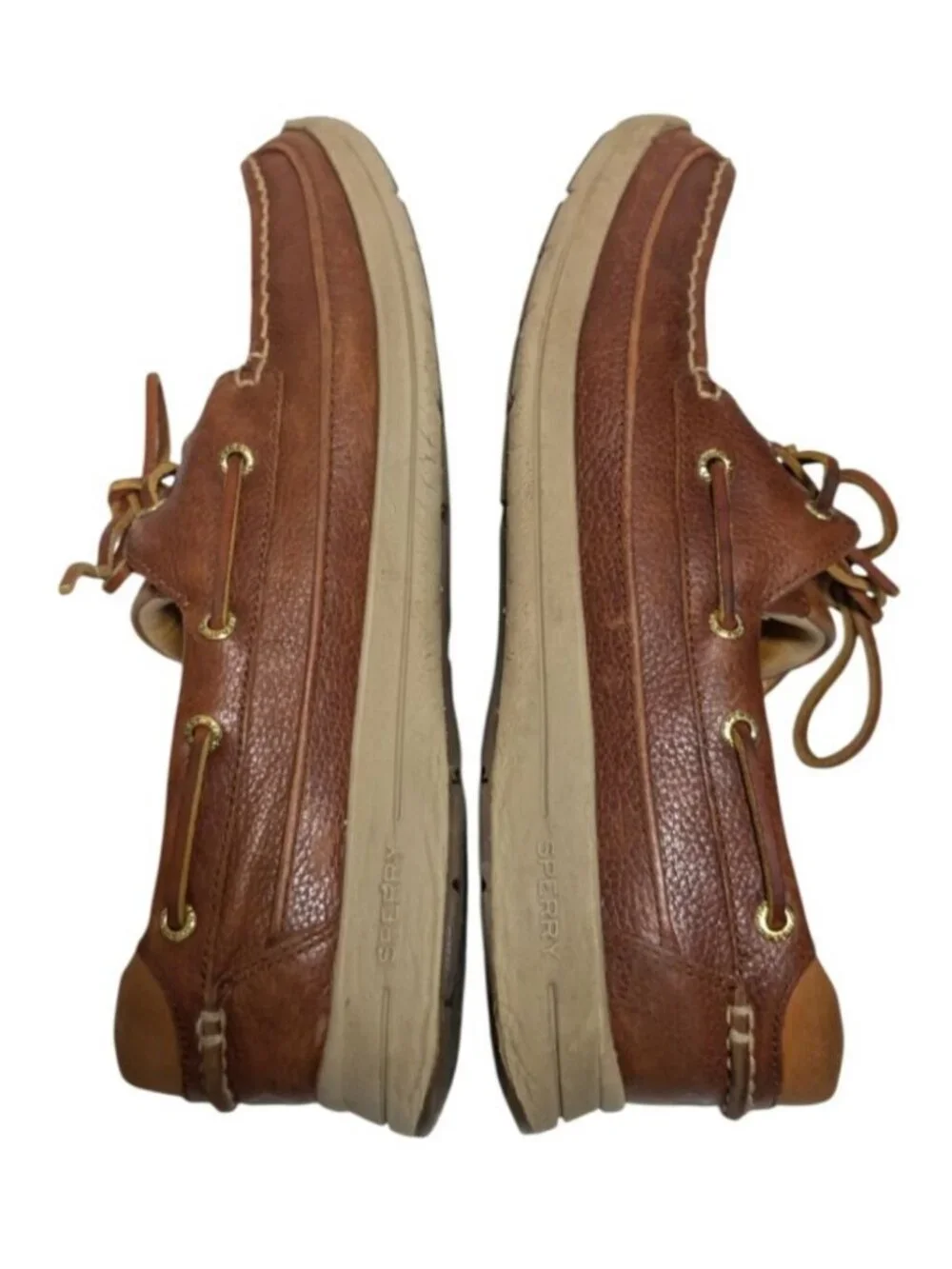 Sperry Gold Cup Authentic Original Boat Shoes Mens 11 Brown Leather 2-Eye Preppy